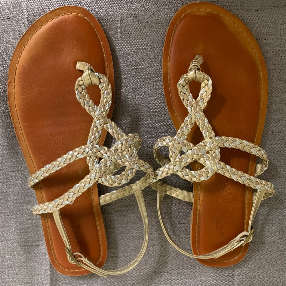 Gold and silver sandals